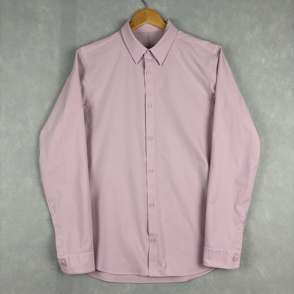 Lululemon Airing Easy Shirt Men’s Large Pink Long Sleeve Casual Preppy Stretch
